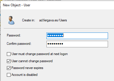 AD Service Account Options