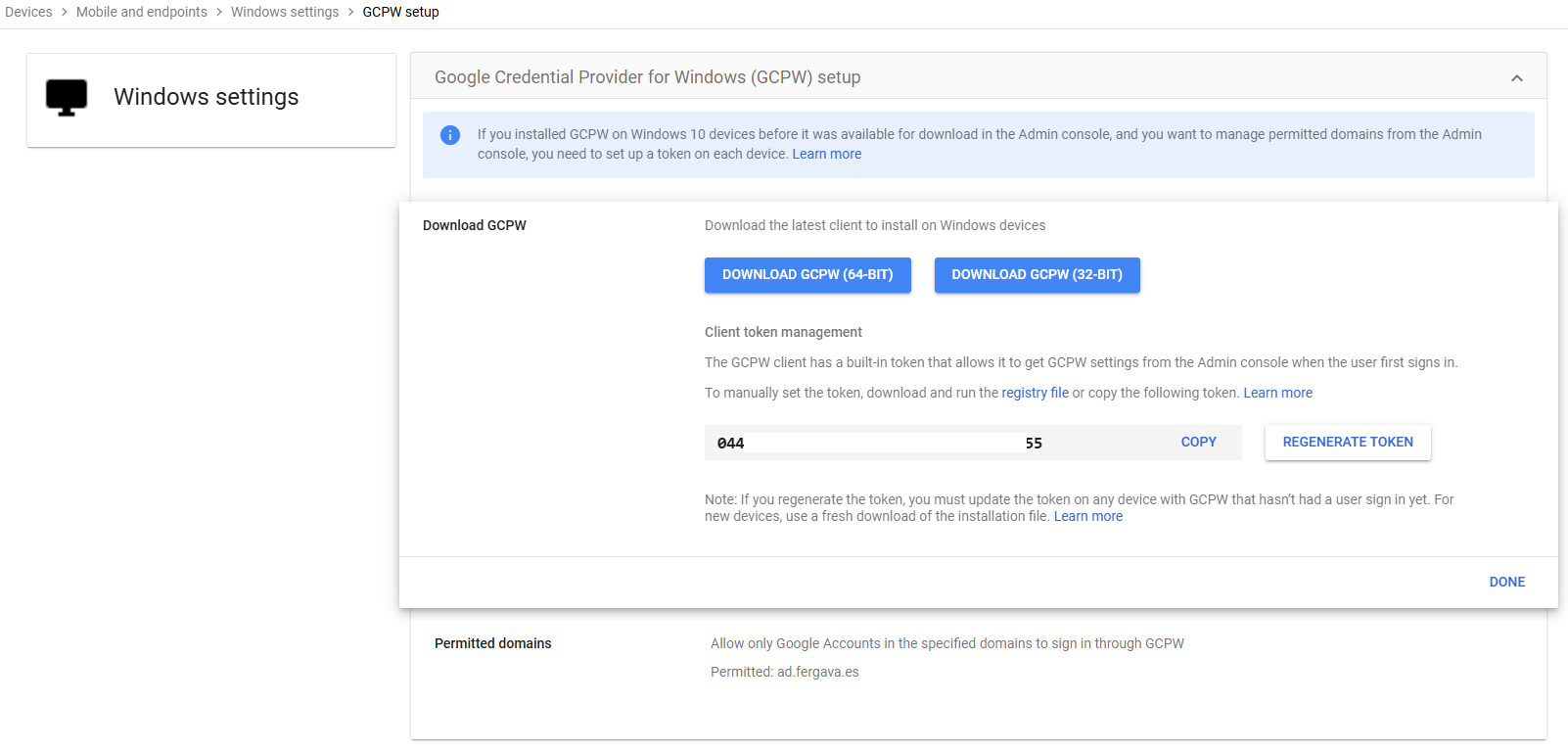 GCPW Download Screen