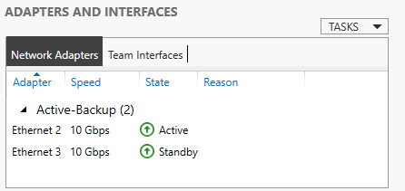 Windows Teaming Status